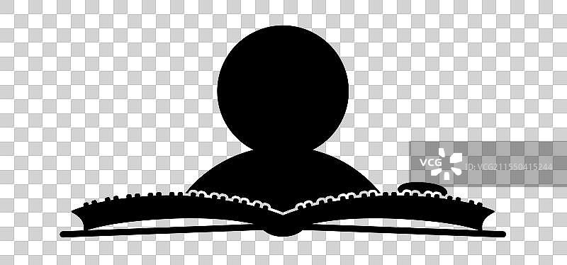 卡通人物阅读盲文书籍，适合盲人使用的盲文书。图片素材