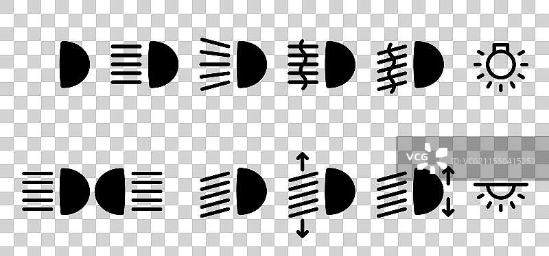 汽车前灯图标 汽车仪表盘前灯图片素材