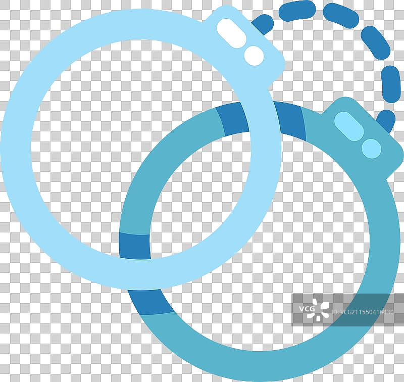 手铐彩色图标，犯罪惩罚符号图片素材