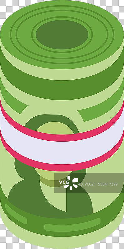 风格化的钞票卷象征着财富图片素材