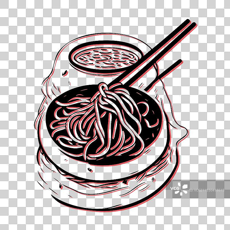 亚洲街头食品的面条碗概念图片素材