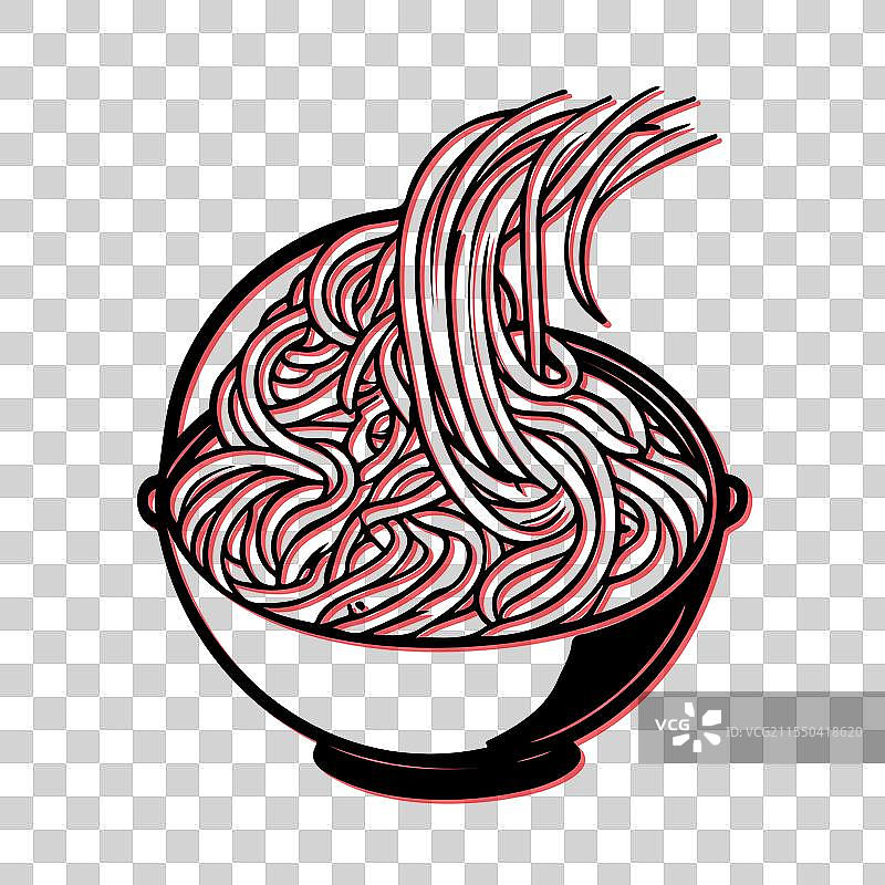 碗中的面条，亚洲美食烹饪概念图片素材