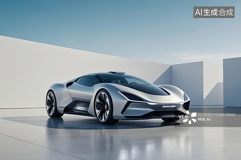 【AI数字艺术】未来ai智能汽车行驶在路上图片素材