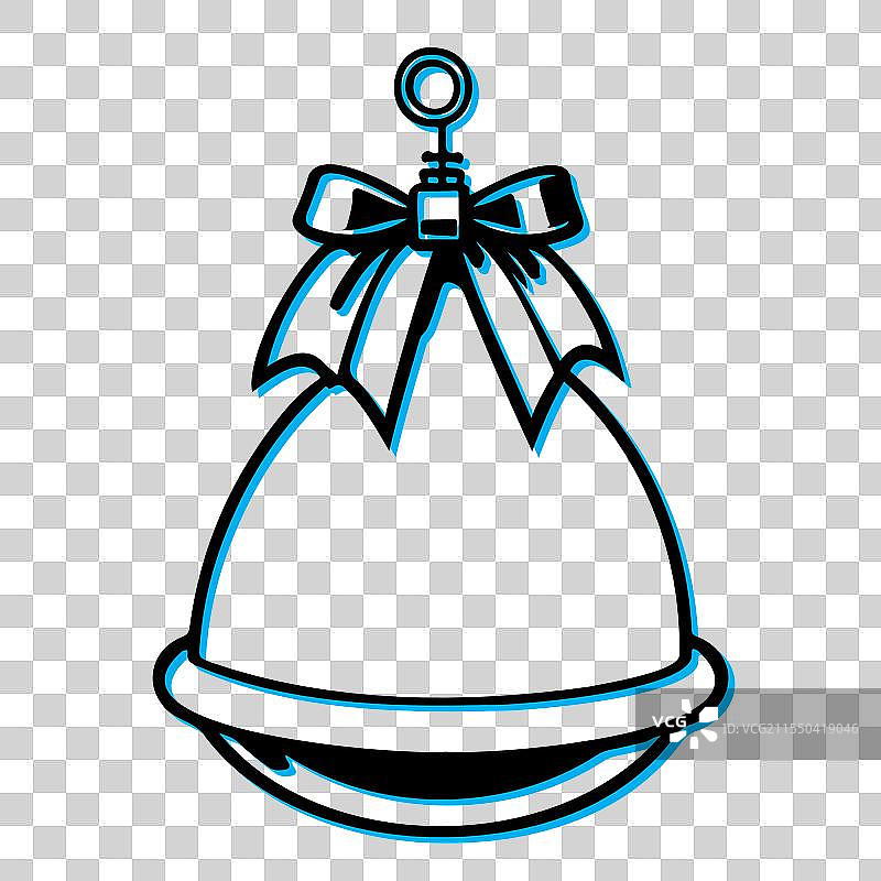 圣诞铃铛与蝴蝶结的节日装饰图片素材