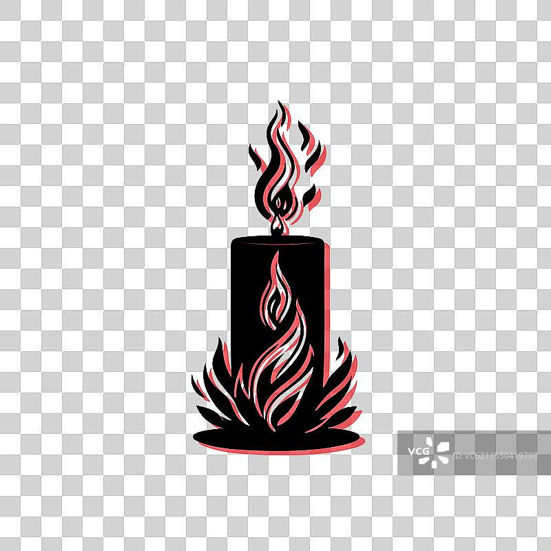 蜡烛火焰标志设计，象征光明与希望图片素材