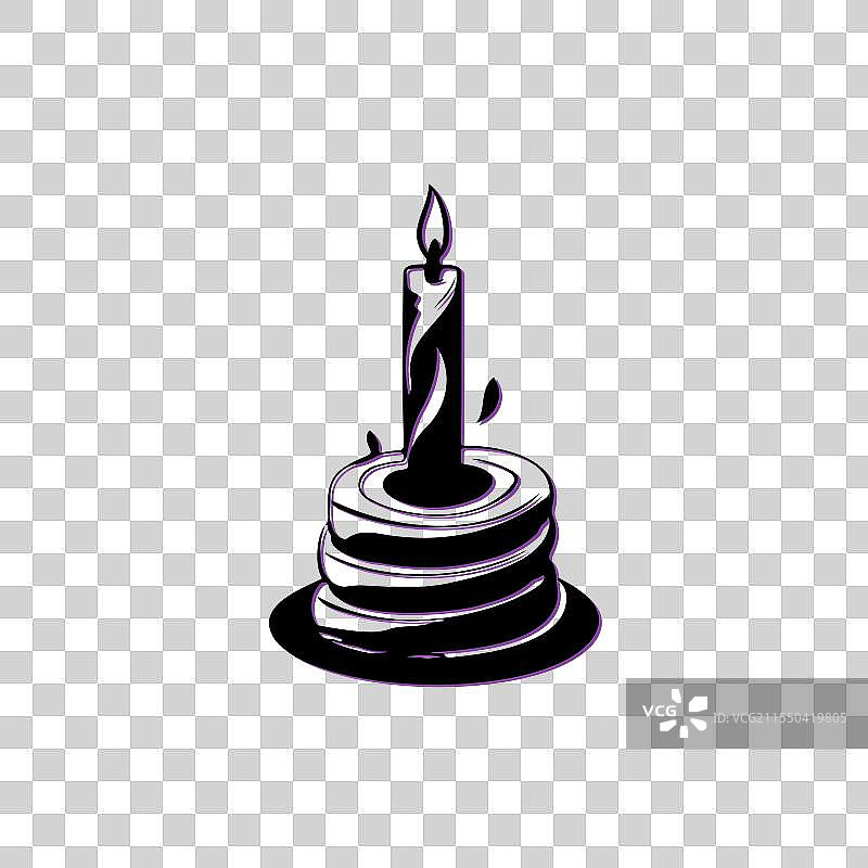 生日蛋糕与蜡烛图标概念图片素材