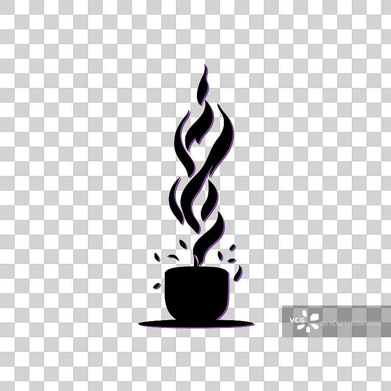 咖啡杯蒸汽设计，热饮概念图片素材