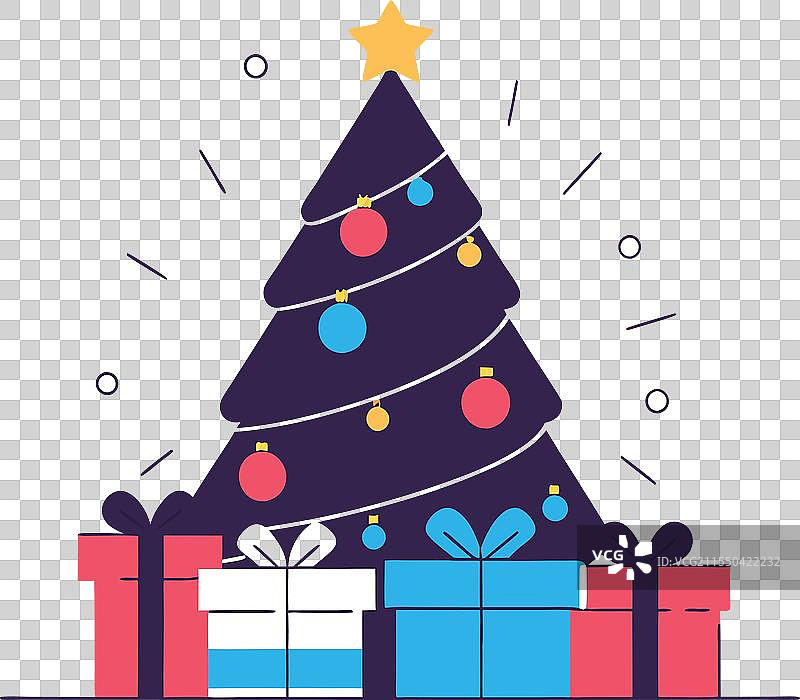 装饰华丽的圣诞树图片素材