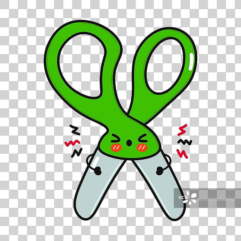 愤怒的剪刀角色手绘图图片素材