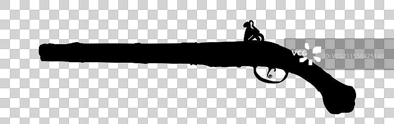 火枪轮廓火石枪旧手枪符号图片素材