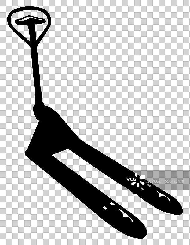 手动托盘车轮廓图形孤立展示图片素材