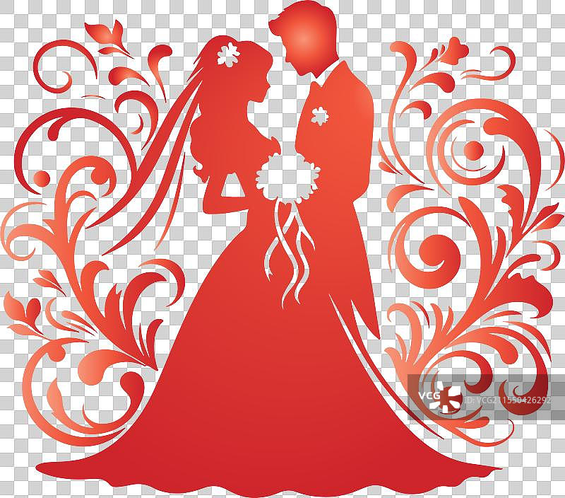 一对新郎新娘图片素材