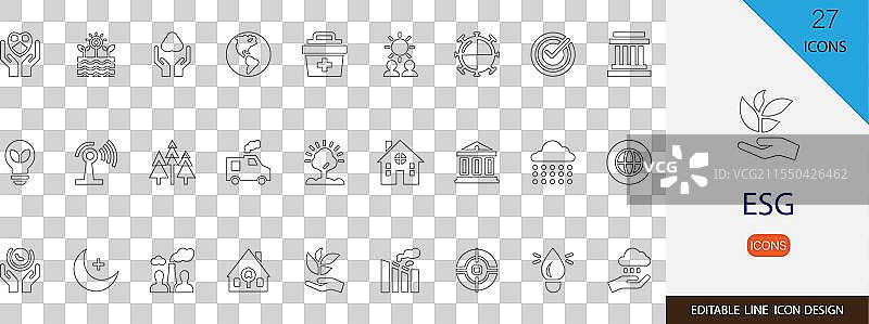 ESG细线图标集图片素材
