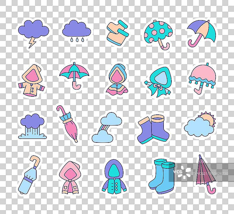 雨季系列的雨衣套装图片素材