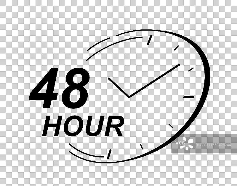 带有48小时刻度的时钟与手表相近图片素材