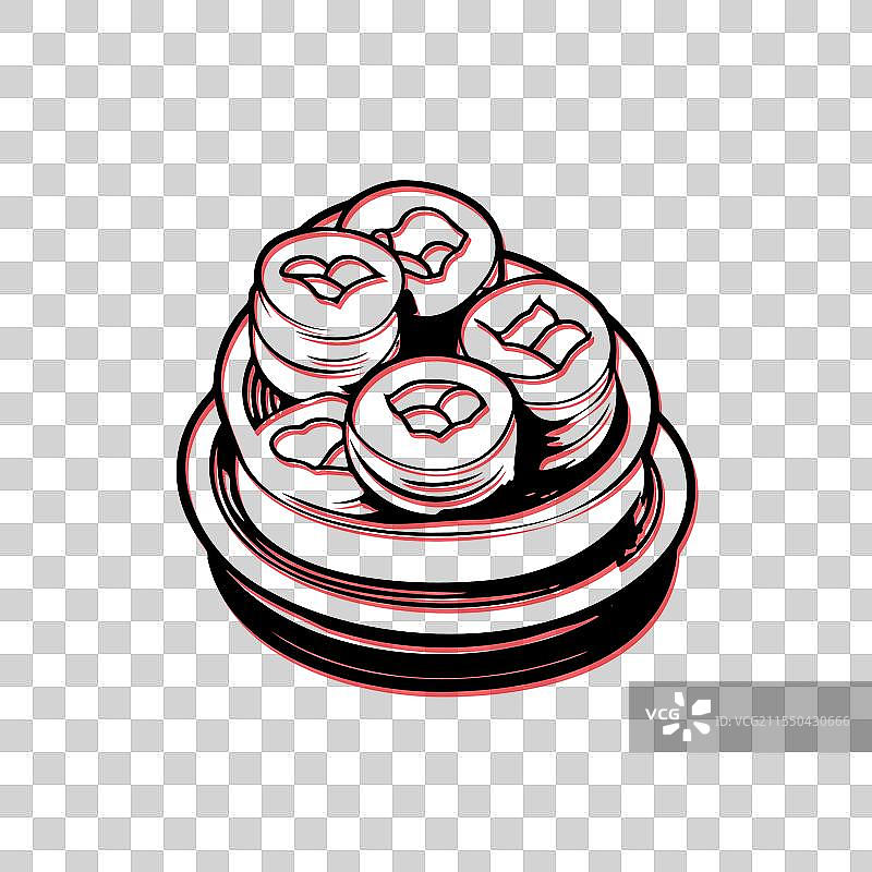 盘子上的寿司卷，日本料理的概念图片素材