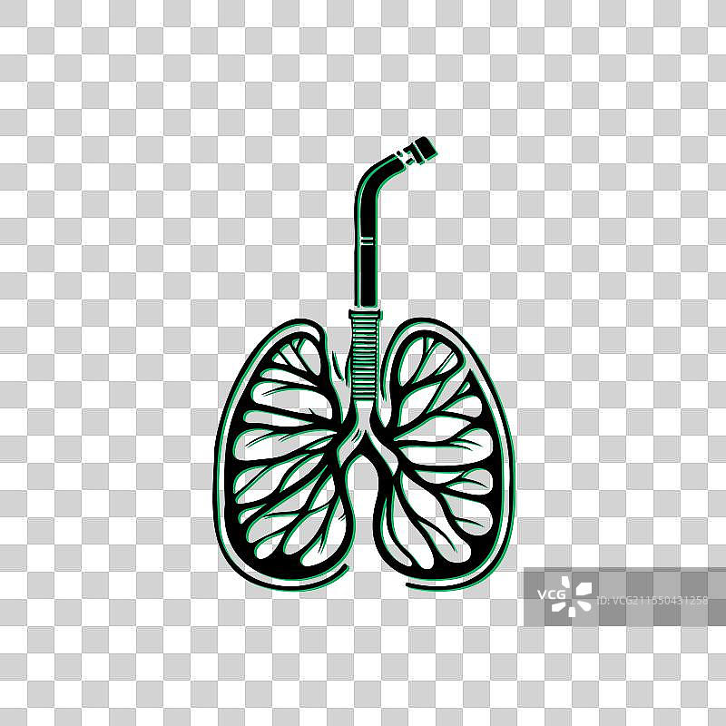 呼吸系统的肺部与管道概念图片素材