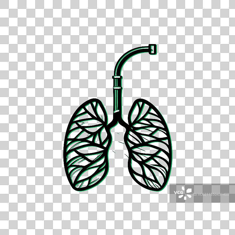 复杂设计概念的肺部图片素材