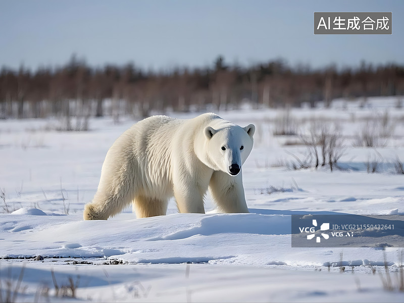 【AI数字艺术】寒冬苔原与北极熊出没图片素材