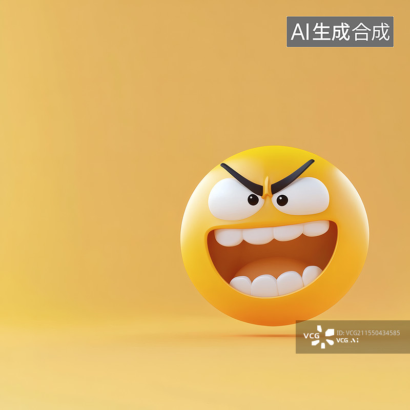 【AI数字艺术】愤怒表情设计图片素材