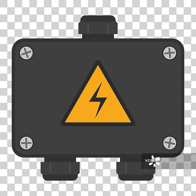 带有高压标志的黑色户外接线盒图片素材