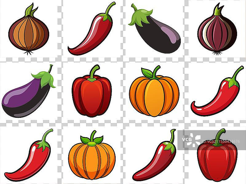 蔬菜艺术图标集图片素材