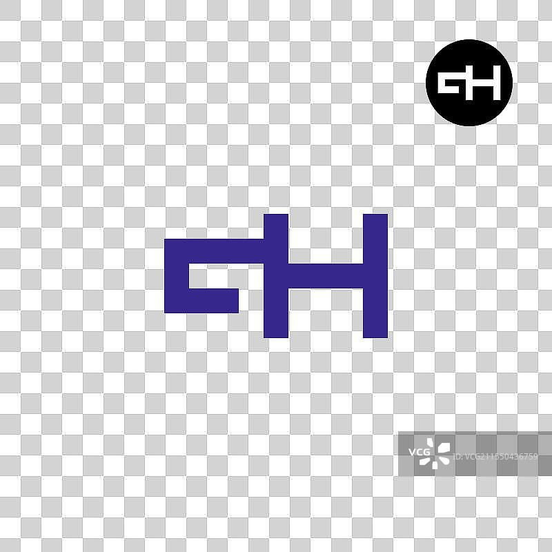 字母GH标志负空间设计图片素材