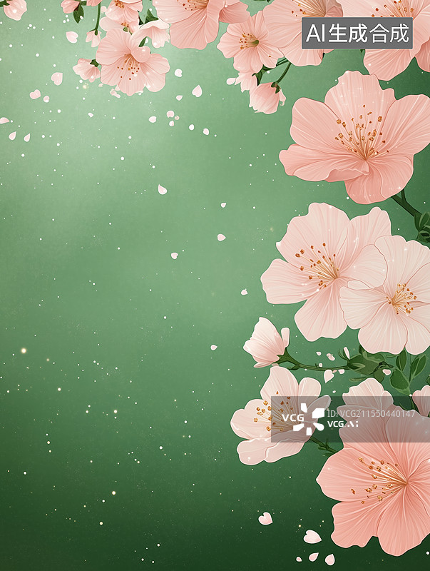 【AI数字艺术】清新花朵的浪漫边框图片素材