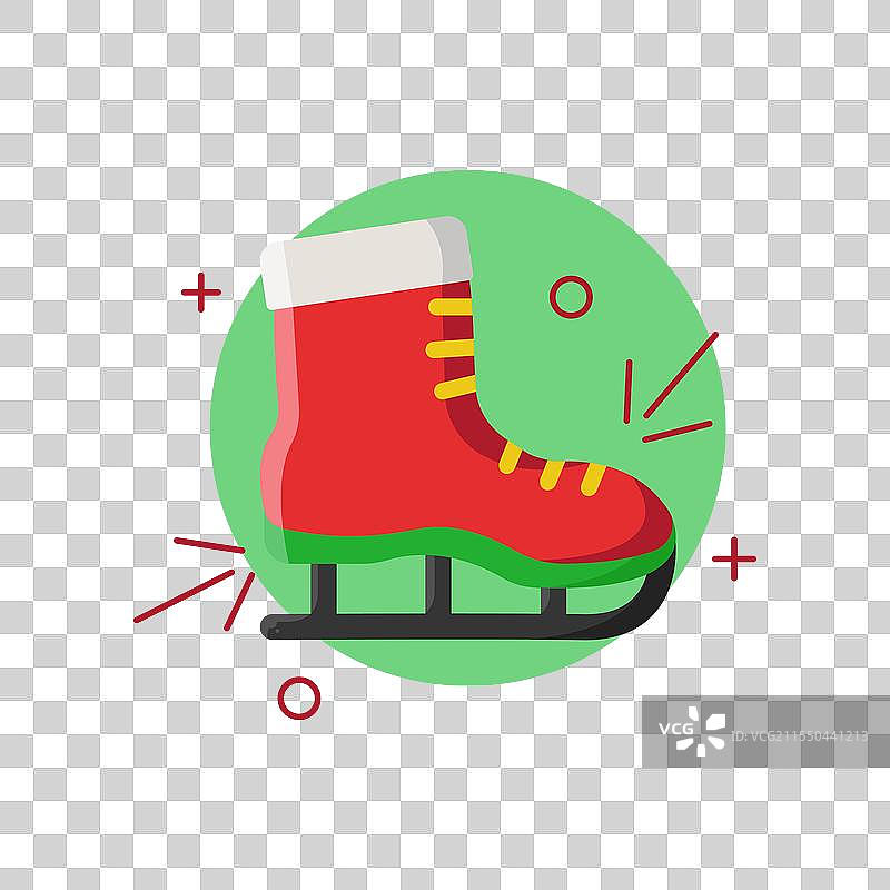 圣诞老人滑雪靴图标设计图片素材