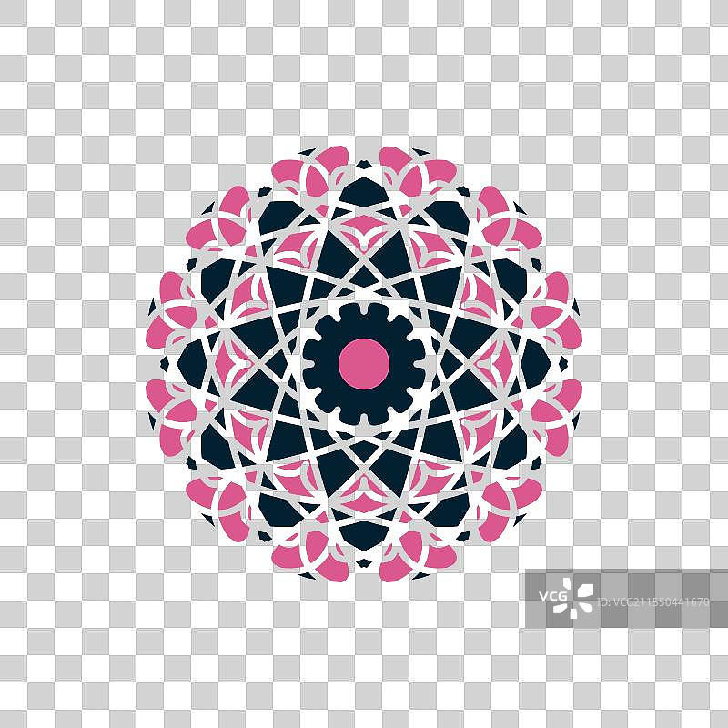 阿拉伯马赛克几何徽章图片素材