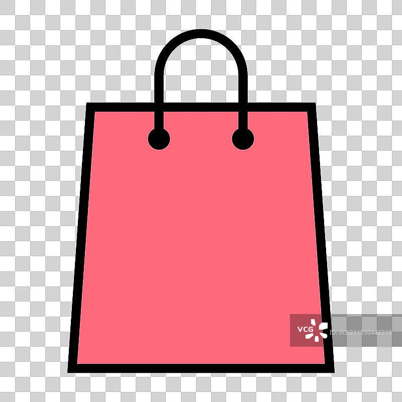 购物袋线条图标 超市纸袋塑料袋图片素材