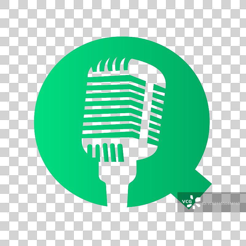 字母Q麦克风标志概念，代表音乐符号图片素材