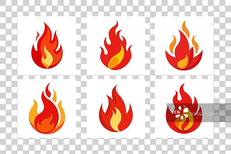 热主题的红色火焰扁平图标图片素材