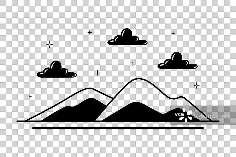 山脉的抽象轮廓风景图片素材