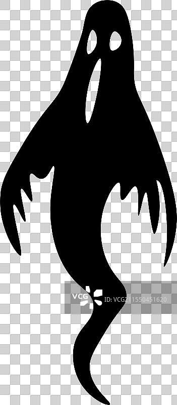 黑色剪影的幽灵漂浮着图片素材