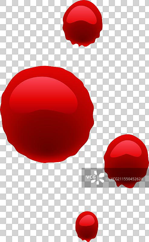 四个不同大小的滴血污点图片素材