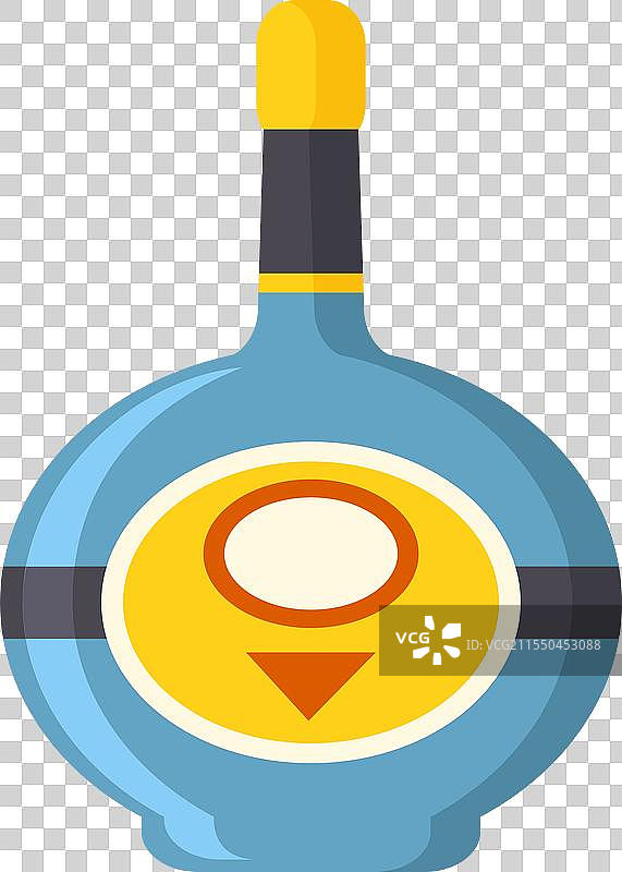 蓝色酒瓶的卡通图像图片素材