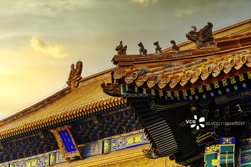 寿皇殿琉璃瓦脊兽图片素材