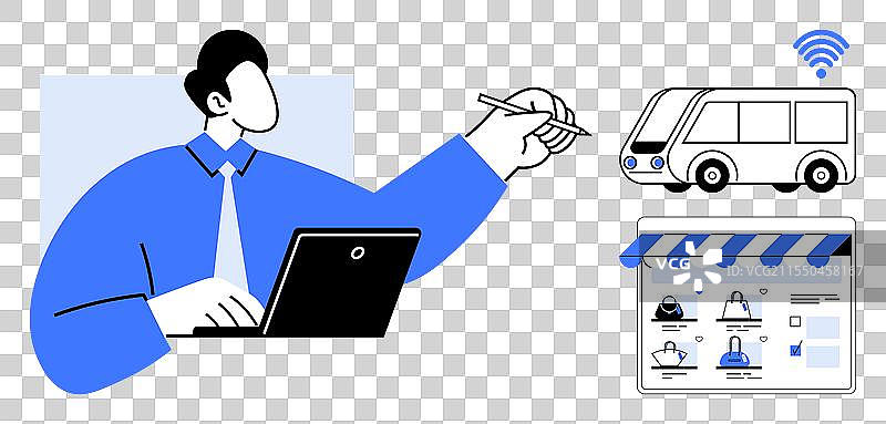 商业人士的在线概念图片素材