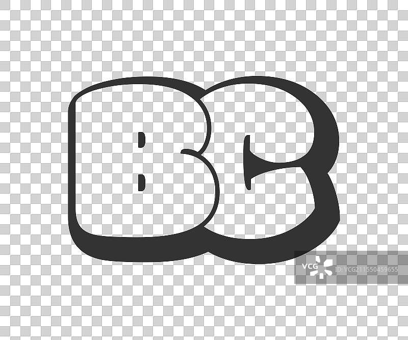 圆形气泡漫画字母的bc标志图片素材
