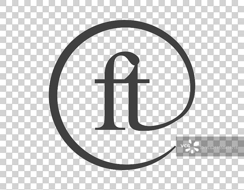 带圆形的两个字母组成的ft标志电子邮件图片素材