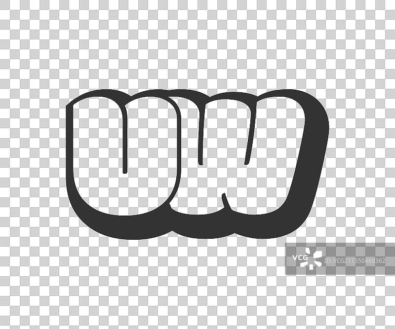 圆形气泡漫画字母的UW标志图片素材