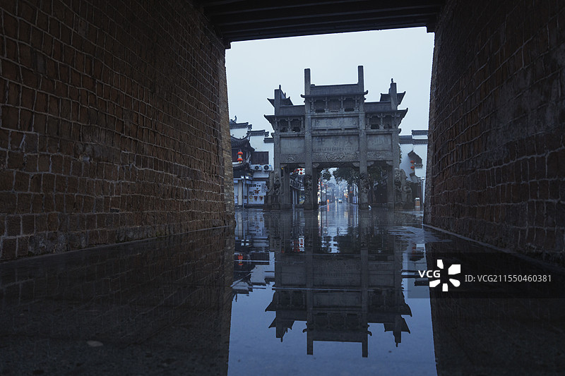 安徽黄山 歙县徽州古城许国石坊图片素材