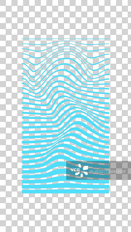 赛博朋克3D网格波浪图片素材