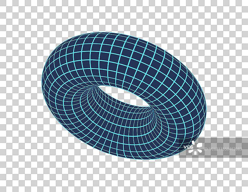 几何3D网格甜甜圈图片素材