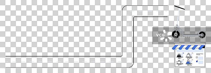 小商店附近的蜿蜒道路上的滑板车图片素材