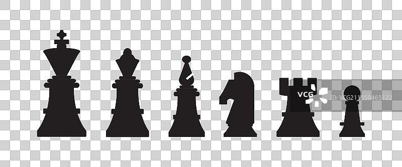 国际象棋剪影图标集图片素材