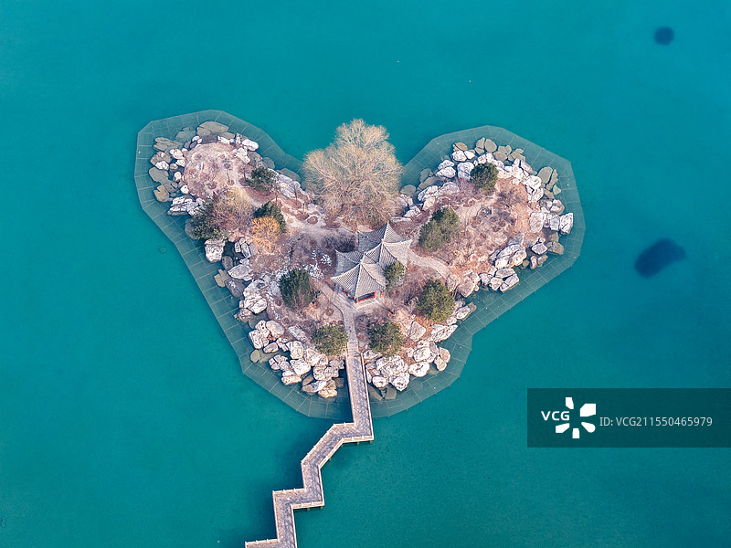 晋祠爱心岛图片素材