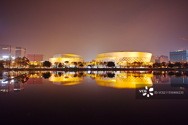 新川之心公园夜景图片素材