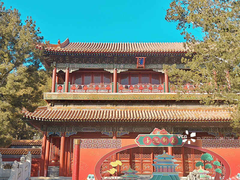 景山公园 绮望楼图片素材